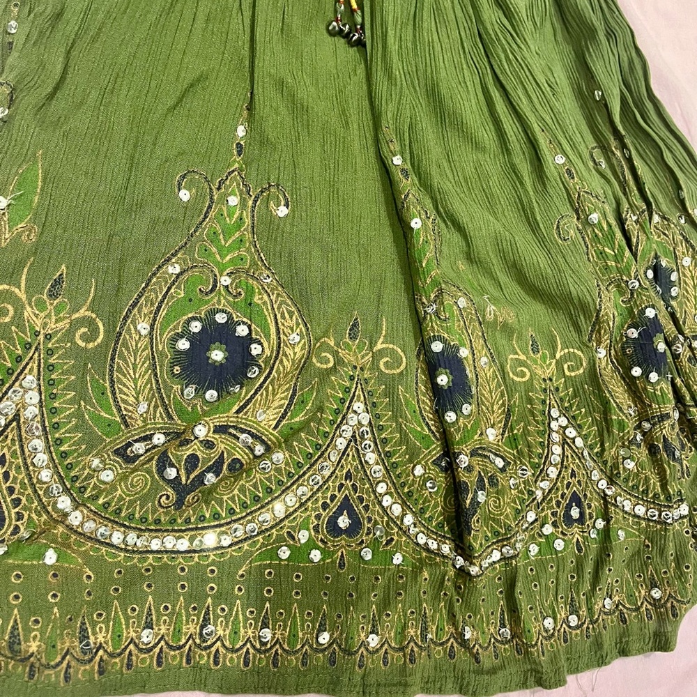 Green Bohemian Skirt - Picture 2 of 4